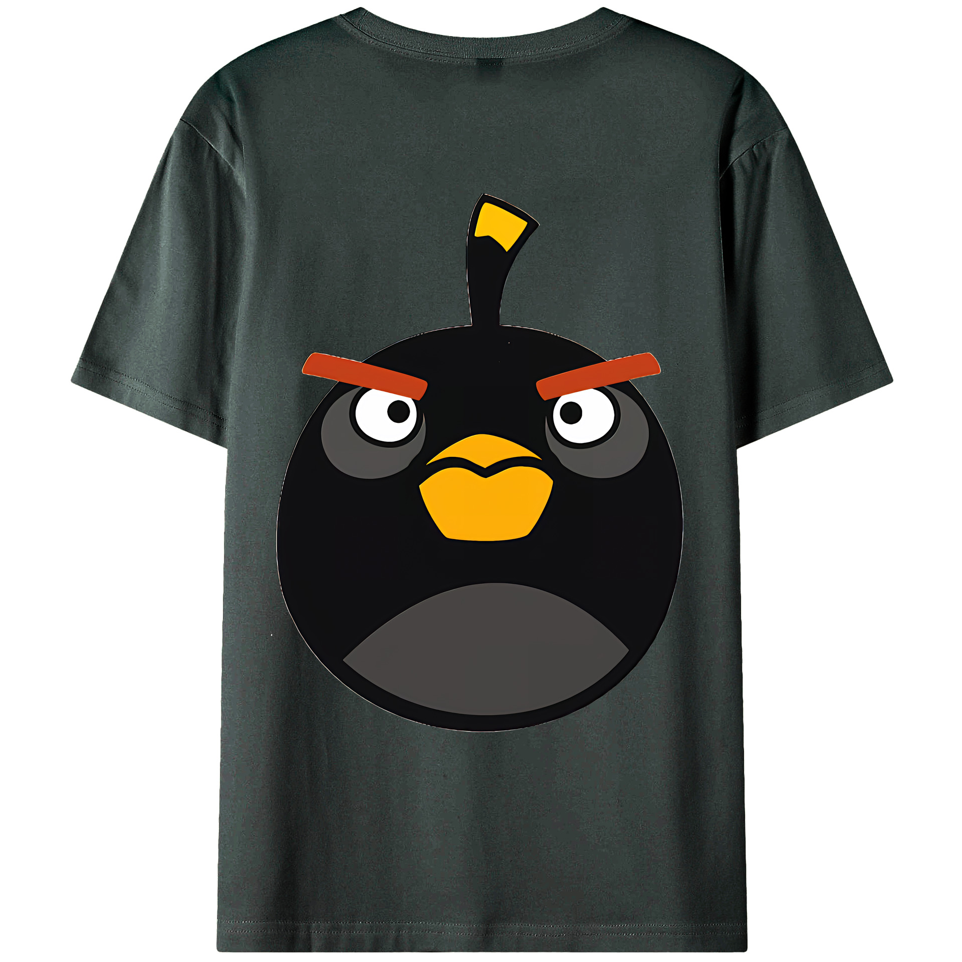 （画像用） Angry Birds アングリーバード 綿100％ メンズ半袖Tシャツ（バックプリント） 通気性